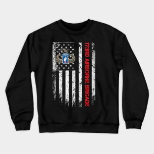 173rd Airborne Brigade American Flag - Gift for Veterans Day 4th of July or Patriotic Memorial Day Crewneck Sweatshirt